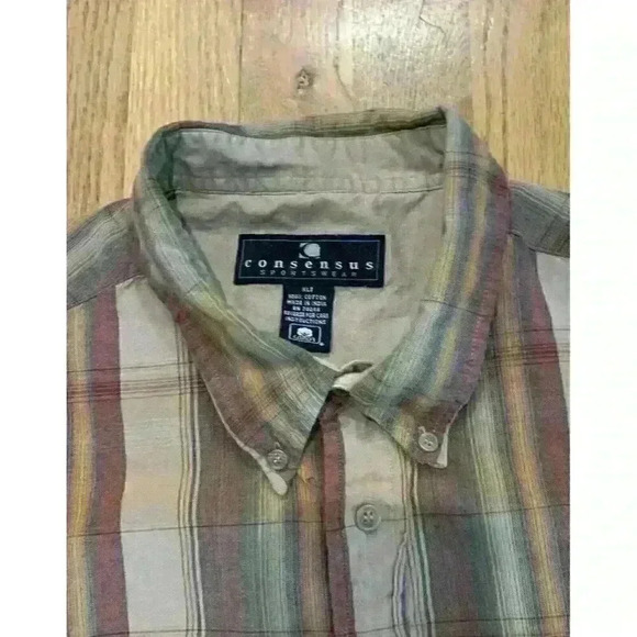 Consensus Sportswear Button Up Shirt Mens XLT Plaid Long Sleeve Big & Tall - Picture 4 of 4